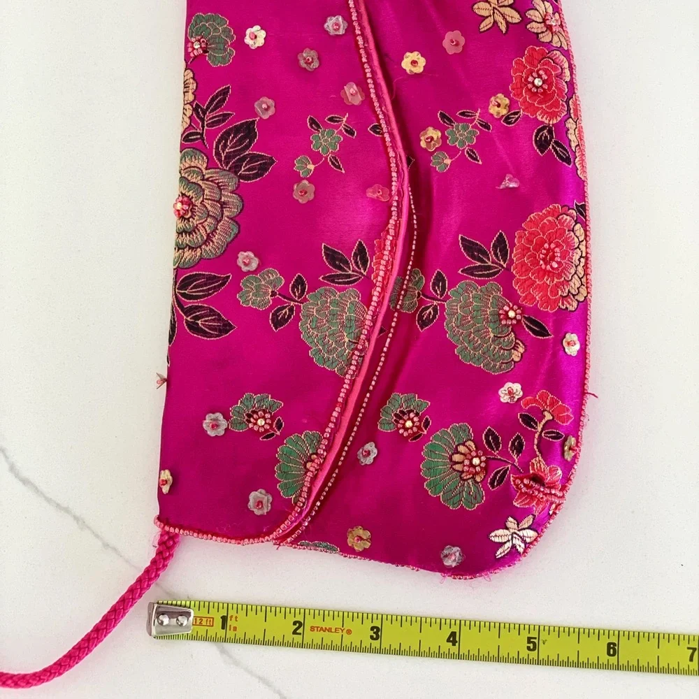👛 Handmade Vintage Floral Chinese Embroidered Silk Clutch & Cross Body B…